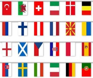 Wimpelkette 24 Länderflaggen 6 m, EM 2020